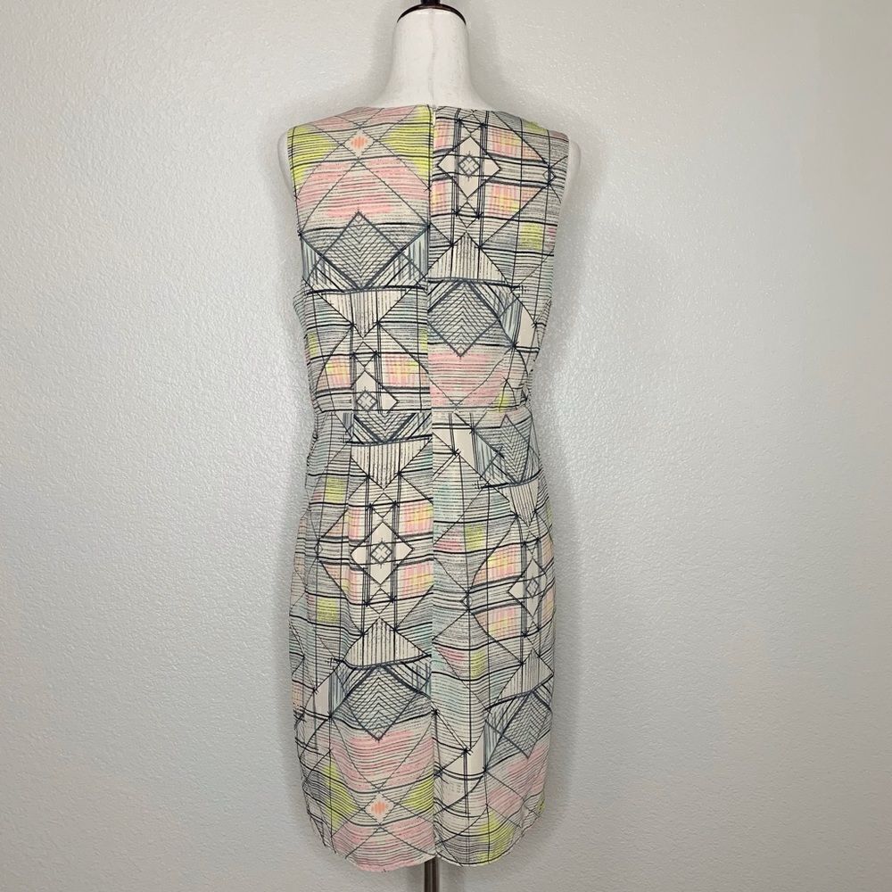 Forever 21 Geometric Print Sheath Dress, Sz Large - Picture 7 of 12